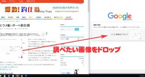 調べたい画像をGoogle画像検索枠へドロップ